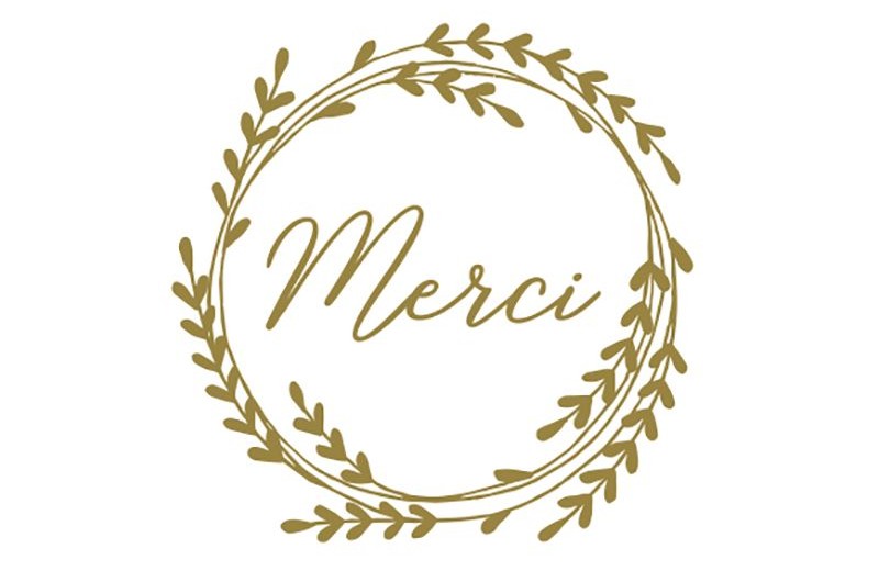 Autocollant Merci Blanc et Or - 60 pièces