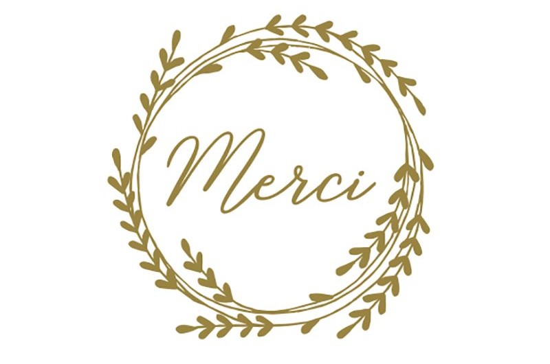 Autocollant Merci Blanc et Or - 60 pièces