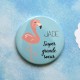 Badge Bientôt Grande Soeur - Flamant Rose