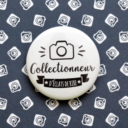 Badge Collectionneur d'éclats de rires - Photographe