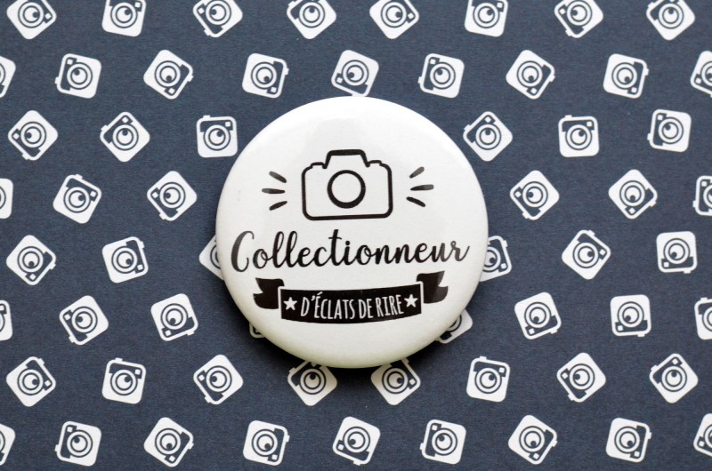 Badge Collectionneur d'éclats de rires - Photographe