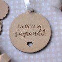 Décoration de Noël en bois - Annonce naissance