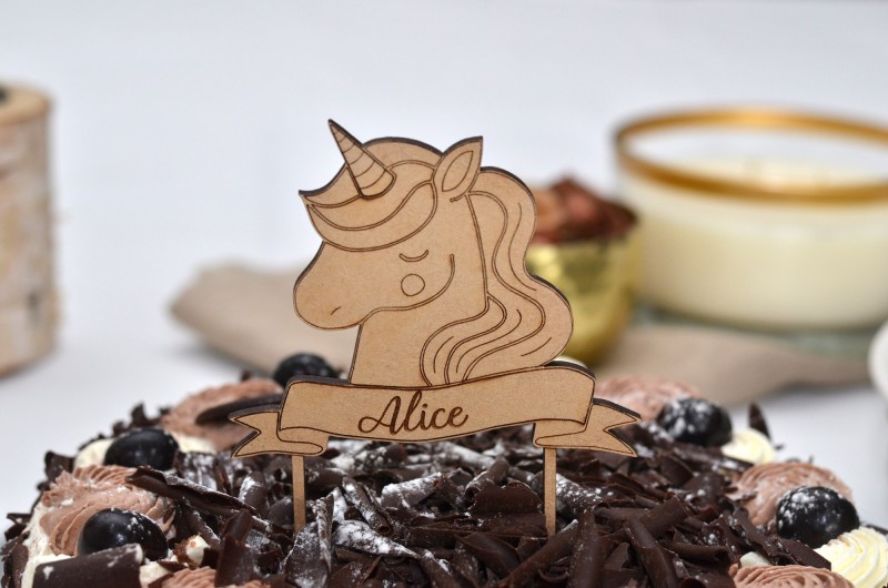 Cake Topper Licorne Personnalisé