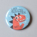 Badge Bientôt Grand Frère - Dinosaure