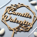 Cake Topper Hexagonal personnalisé Mariage