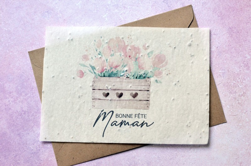 Carte ensemencée Bonne Fête Maman