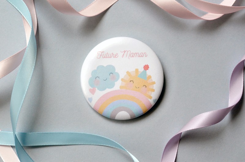 Badge Future Maman - Arc en Ciel