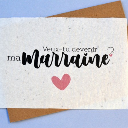 Carte ensemencée Veux-tu être ma marraine ?