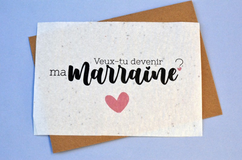 Carte ensemencée Veux-tu être ma marraine ?