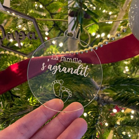 Décoration de Noël transparente La Famille s'agrandit