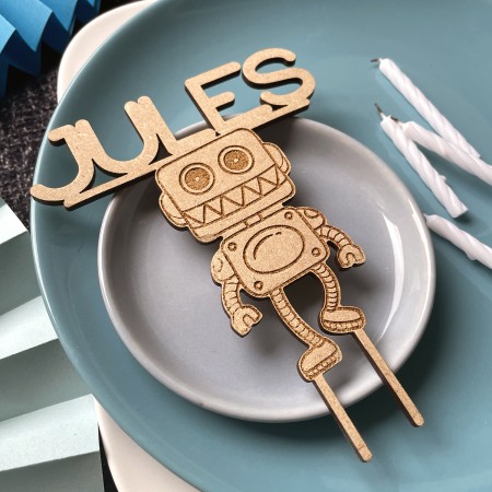 Cake Topper Robot Personnalisé