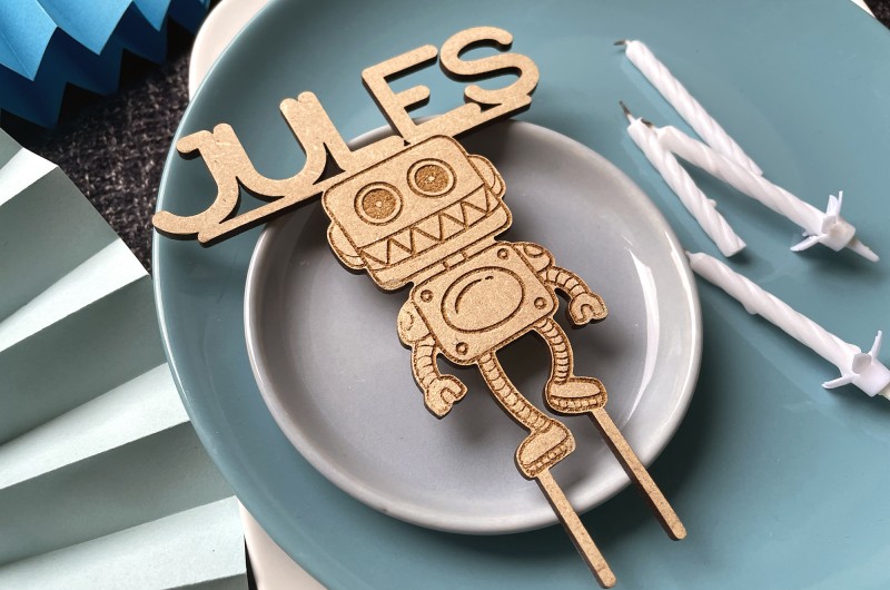 Cake Topper Robot Personnalisé