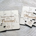 Puzzle en bois Parrain Marraine