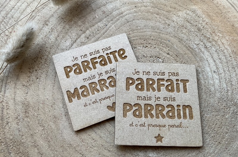 Jolie carte en bois demande Parrain/Marraine | lapetitecreative