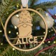 Décoration de Noël en bois avec prénom et gnome fille