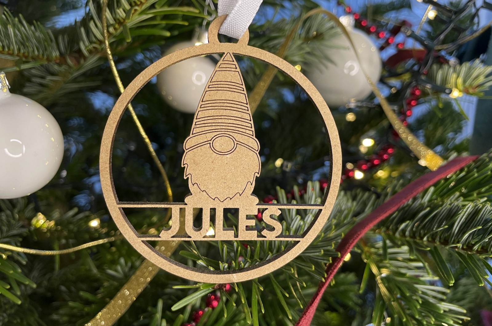 Gnome Grinch En Peluche BORFUE - Décoration Noël Fait Main Pour Table Et Intérieur