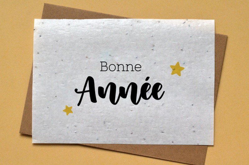 Carte ensemencée Bonne Année