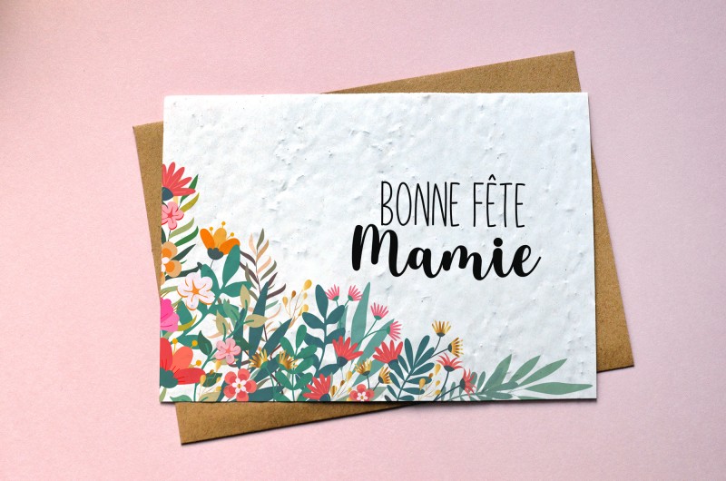 Carte ensemencée Bonne Fête Mamie