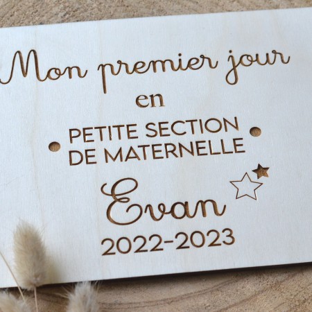 Carte Prénom Bébé en bois - Fleurs