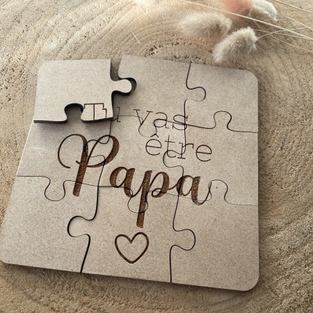 Puzzle en bois Tu vas être Papa